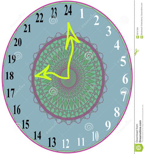 24 Hours Time Show Clock 1 Stock Photo Illustration Of