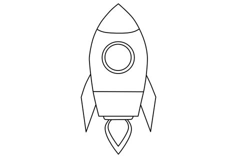 Simple Rocket Lineart Svg Png Jpegpdf Graphic By Jazz173 · Creative