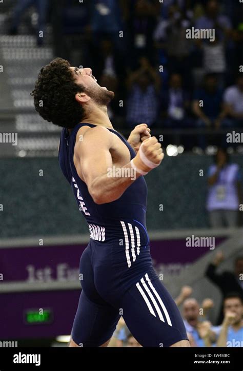 Baku 17th June 2015 Tural Asgerov Of Azerbaijan Reacts After Winning