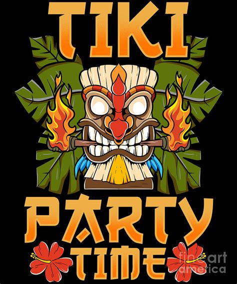Adorable Cute Tiki Party Time Island Luau Digital Art By The Perfect
