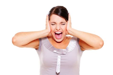 Stressful Woman Covering Her Ears Stock Image Image 20727603