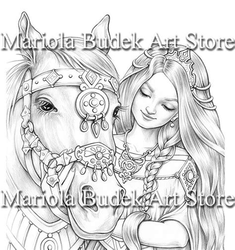 Anette Mariola Budek Premium Coloring Page Etsy Animal Coloring Pages