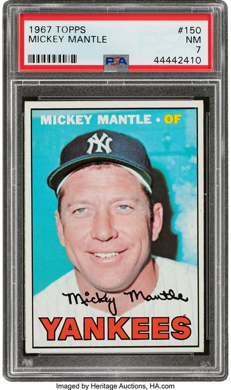 1967 Topps Mickey Mantle 150 Psa Nm 7 Baseball Cards Singles Lot