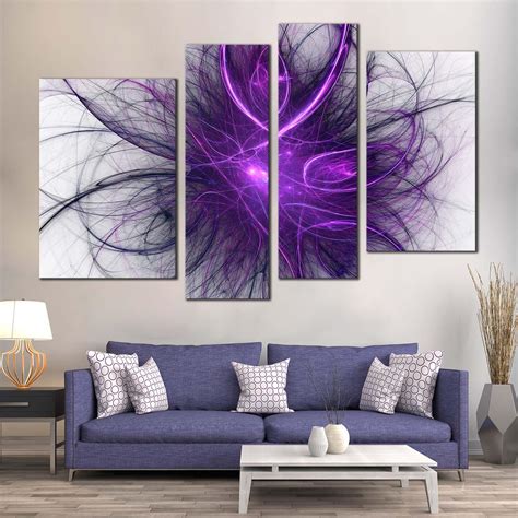Abstract Graphic Canvas Print Blue Purple Abstract Fractal