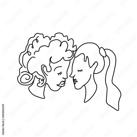 Vector Illustration Of A Young Man In Love In Doodle Style Lesbians