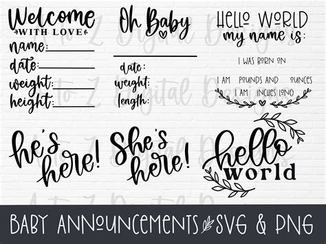 Baby Announcement Svg Baby Stat Sign Svg Hello World Svg Etsy Uk