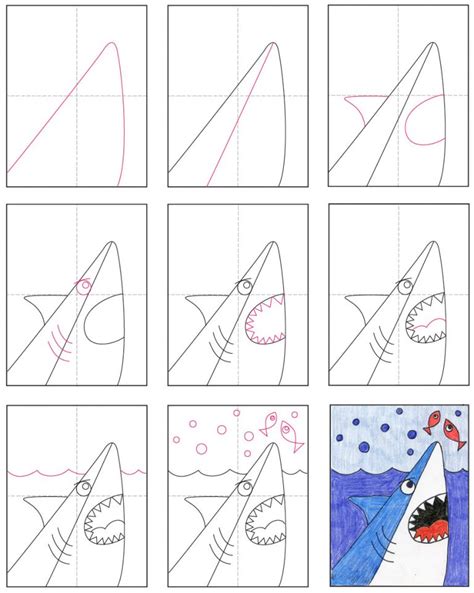 How To Draw A Cartoon Shark · Art Projects For Kids