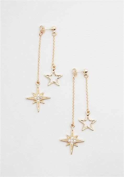 Celestial Stardust Dangle Earrings In Dangle Earrings Gold