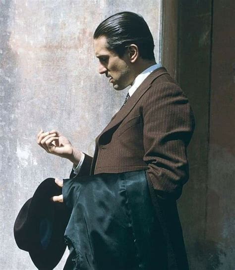 robert de niro on the set of the godfather part ii 1974 godfather movie the godfather