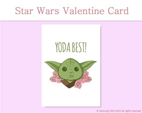 Star Wars Greeting Card Yoda Best Printable Card Love Etsy