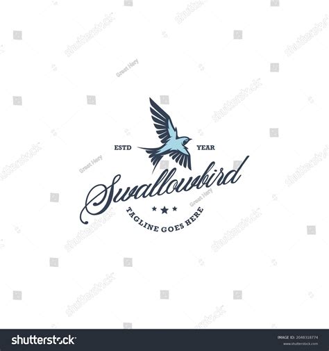 Swallow Swift Bird Logo Design Vector Stock Vector Royalty Free
