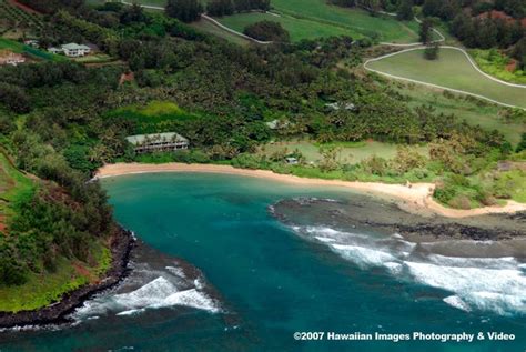 Papaa Bay Kauai Aerial Photo Tourist
