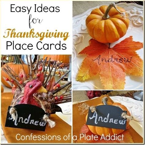 Confessions Of A Plate Addict Easy Thanksgiving Place Cards Rustic