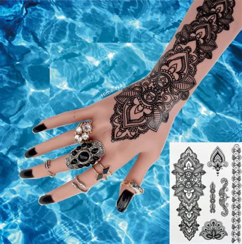 Buy Mandala Henna Tattoos Temporary Black Henna Body Tattoo Stickers