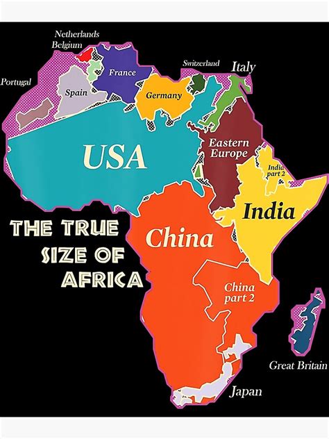 The True Size Of Africa Poster For Sale By Joneserin Redbubble