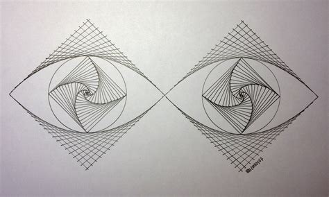 Regolo54 Geometry Symmetry Pattern Ink Handmade String Artorart