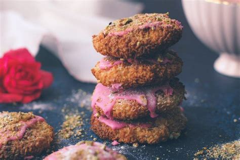 Easy Gluten Free Flourless Eggless Coconut Macaroons With Rose Icing