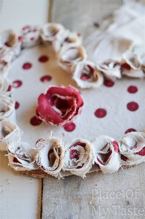 Drop Cloth Rosette Valentine Wreath Place Of My Taste