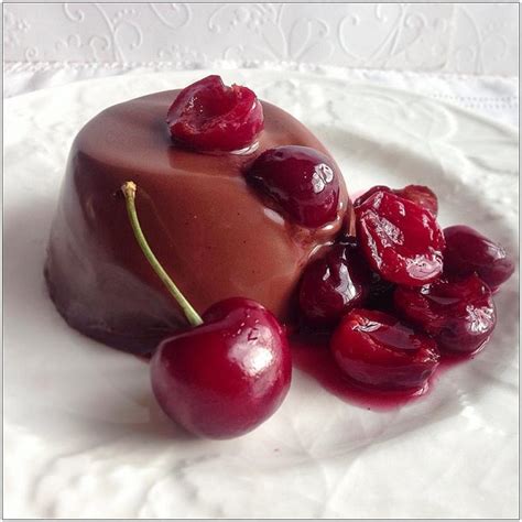 Chocolate Panna Cotta With Cherry Compote Home Cooked Food Delivered