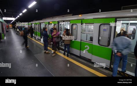 Subway Train In Milano Italy Stock Photo Alamy