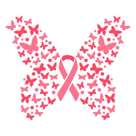 Butterfly Burst Breast Cancer Ribbon Transparent Png
