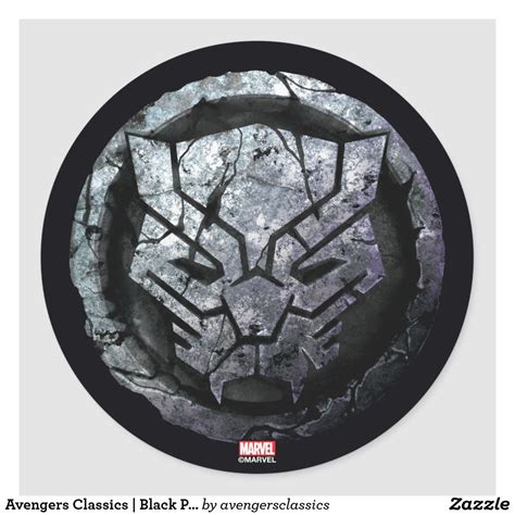 Avengers Classics Black Panther Stone Emblem Classic Round Sticker