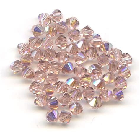 Swarovski Crystal Vintage Rose Ab 4mm Bicone • Ilona Biggins Beads And Pearls