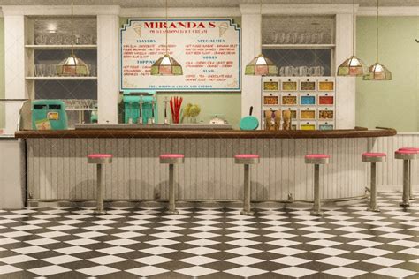 Digital Background Of Retro Ice Cream Shop For Photoshop Compositing Old Fashioned Ice Cream