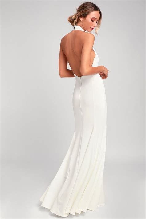 Slice of Joy White Halter Maxi Dress | White halter maxi dress, Halter