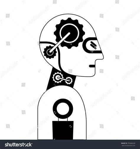 Humanoid Robot Profile Icon Stock Vector Royalty Free 783686938