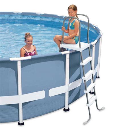 Intex Steel Above Ground Swimming Pool Ladder For 52 Wall Height Pools