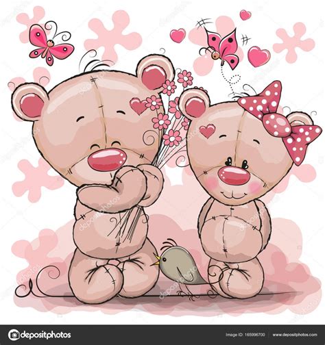 Two Cute Cartoon Teddy Bears Stock Vector Image By ©reginast777 165996700