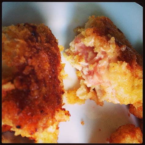 Tender chicken is stuffed with cheese and ham, then coated in breadcrumbs for the perfect crispy outside and gooey, creamy inside. Chicken cordon blue bites. http://danisdeliciousdish.com ...