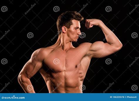 Man Sportsman Flex Arm With Fist Stock Photo Image Of Concept