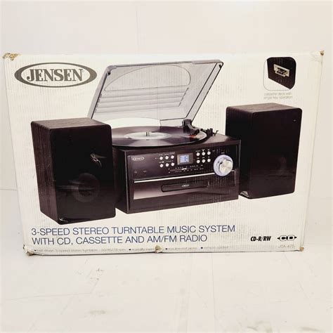 Jensen 3 Speed Stereo Turntable Music Cd System Cassette Amfm Stereo