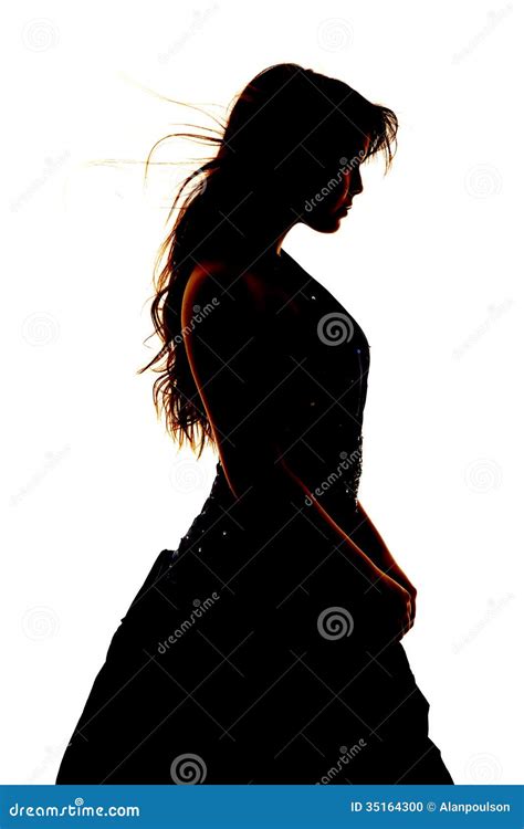 Woman Silhouette Formal Dress Close Stock Photo Image 35164300