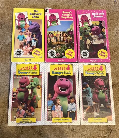 Lot Of 6 Barney Vhs 1990 1992 Sing Along Barney And Friends 2649