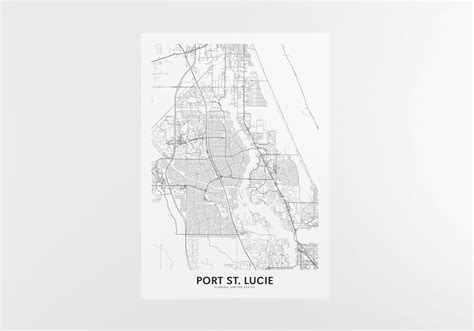 Port St Lucie Map Print City Map Wall Art Port St Lucie Etsy