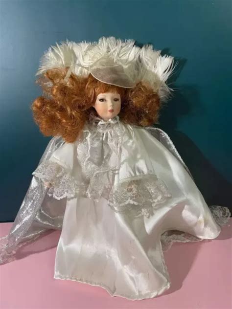 BEAUTIFUL CONTEMPORARY PORCELAIN Angel Doll With White Wings 9 5 Red