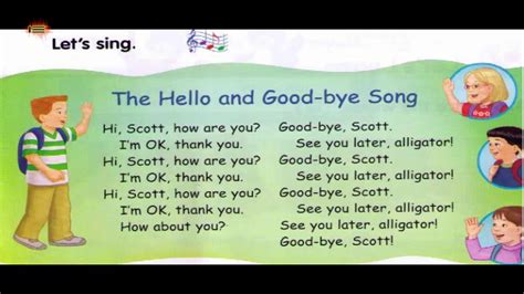 The Hello And Good Bye Song Ie English Kids Youtube