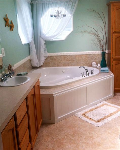 Get design inspiration for painting … Rainwashed paint color by Sherman Williams - sand and white color porcelain tiles with hig ...