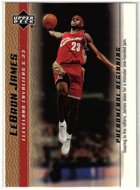 Click on the ebay listings to shop for singles or to check completes sales values. Back to Cleveland! 2003-04 Upper Deck LeBron James Phenomenal Beginning #5 - Gold Rookie Card ...