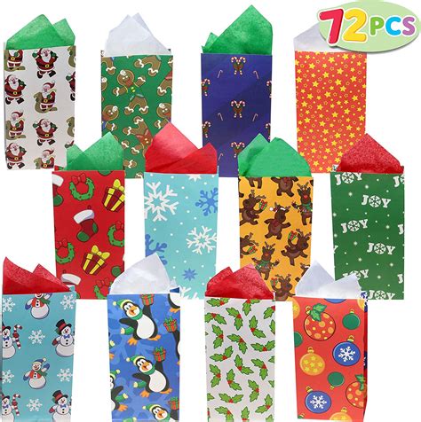 72 Pack Of Christmas Holiday Goody Bags 12 Assorted