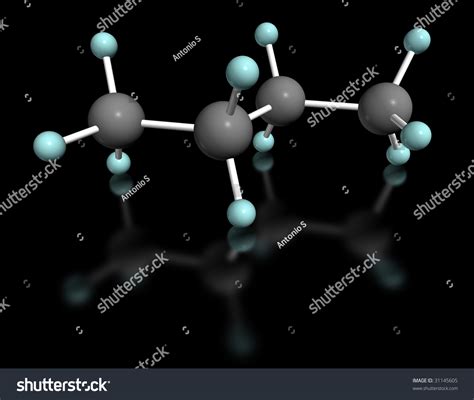 3d Molecular Model Of Butane On Black Background Stock Photo 31145605