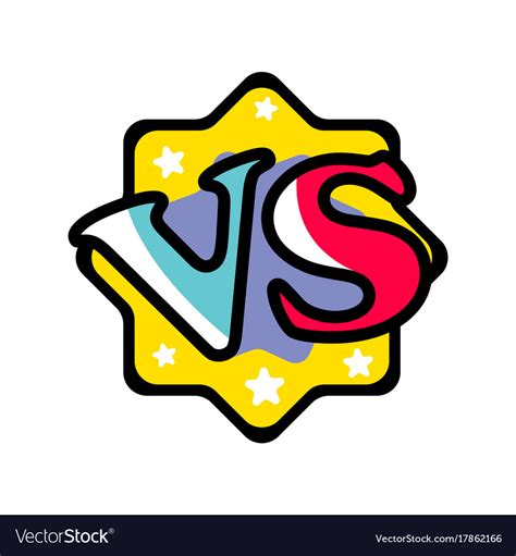 Vs Versus Mark In Cartoon Style Royalty Free Vector Image