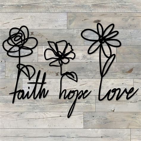 Faith Hope Love Wall Art Metal Designs And Home Decor Usa Made Kands