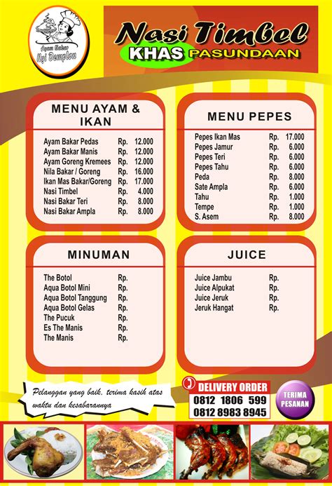 Contoh Desain Daftar Menu Makanan Dan Minuman Desain Grafis Digital