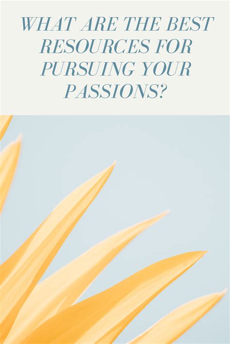 What Are The Best Resources For Pursuing Your Passions Panash