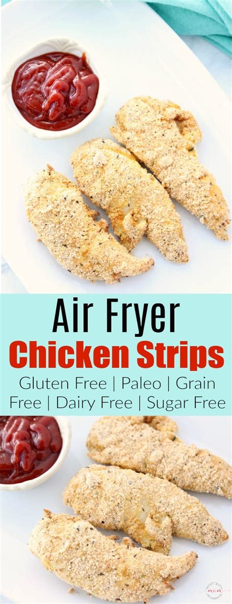 Crispy chicken tenders cooked in the air fryer come out so crispy and with much less oil! Air Fryer Gluten Free Chicken Strips Recipe - Must Have Mom
