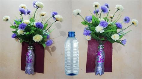 Flower In A Bottle Diy Flower Vase Using With Plastic Bottle Craft